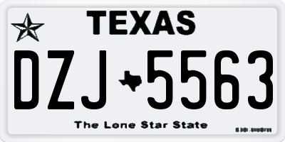 TX license plate DZJ5563