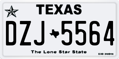 TX license plate DZJ5564
