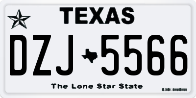 TX license plate DZJ5566