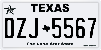 TX license plate DZJ5567