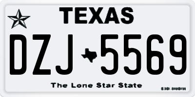 TX license plate DZJ5569