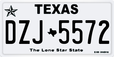 TX license plate DZJ5572