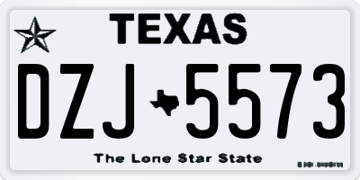 TX license plate DZJ5573