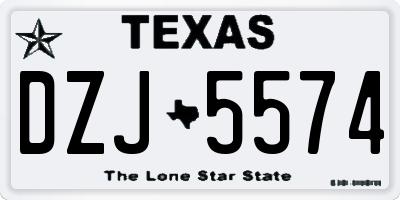 TX license plate DZJ5574