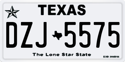 TX license plate DZJ5575