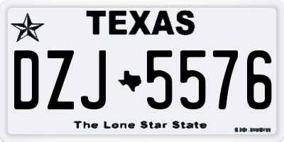 TX license plate DZJ5576