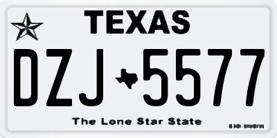 TX license plate DZJ5577