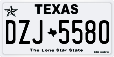 TX license plate DZJ5580