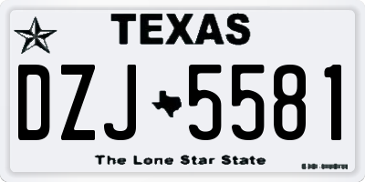 TX license plate DZJ5581