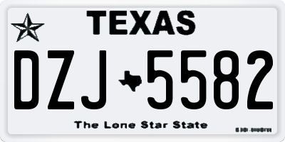 TX license plate DZJ5582