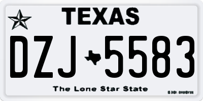 TX license plate DZJ5583