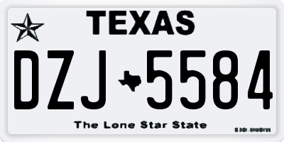 TX license plate DZJ5584