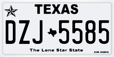 TX license plate DZJ5585