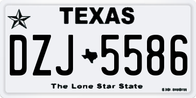 TX license plate DZJ5586