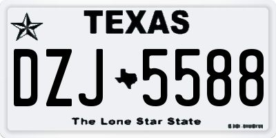 TX license plate DZJ5588