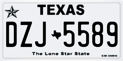 TX license plate DZJ5589