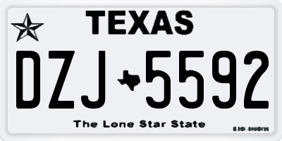 TX license plate DZJ5592