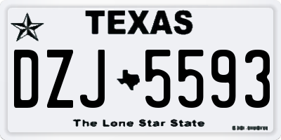TX license plate DZJ5593
