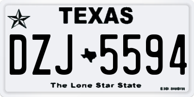 TX license plate DZJ5594