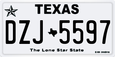 TX license plate DZJ5597