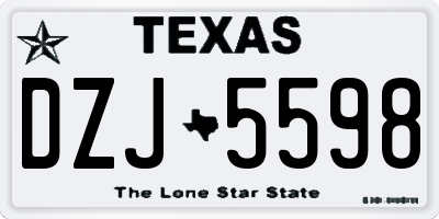 TX license plate DZJ5598