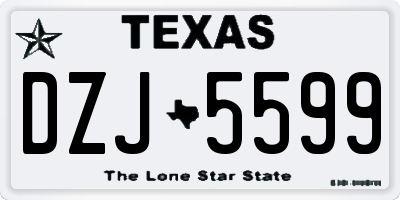 TX license plate DZJ5599