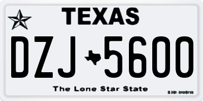 TX license plate DZJ5600