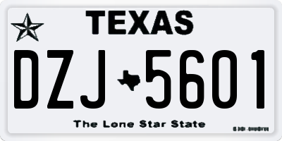 TX license plate DZJ5601
