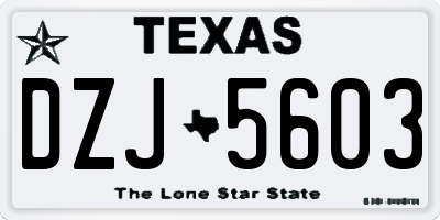 TX license plate DZJ5603