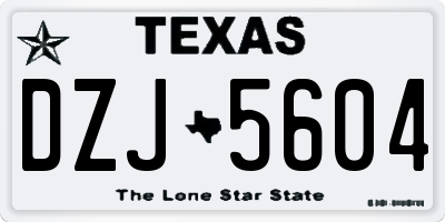 TX license plate DZJ5604