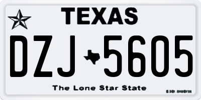 TX license plate DZJ5605