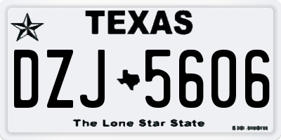 TX license plate DZJ5606