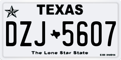 TX license plate DZJ5607