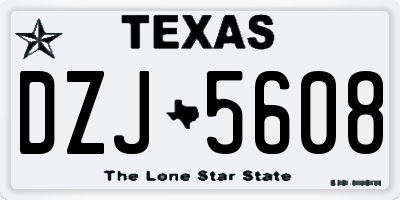 TX license plate DZJ5608