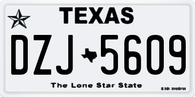 TX license plate DZJ5609