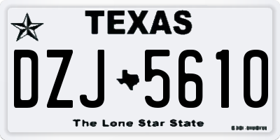 TX license plate DZJ5610