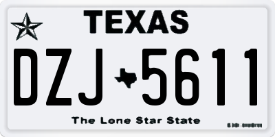 TX license plate DZJ5611