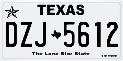 TX license plate DZJ5612