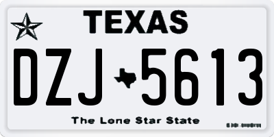 TX license plate DZJ5613