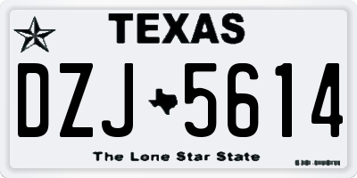 TX license plate DZJ5614