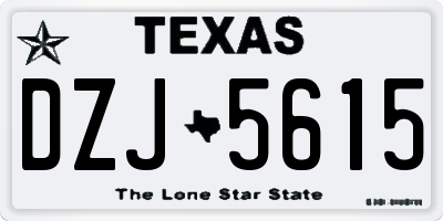 TX license plate DZJ5615