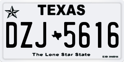 TX license plate DZJ5616