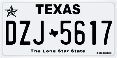 TX license plate DZJ5617