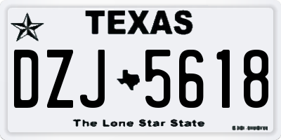 TX license plate DZJ5618