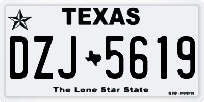 TX license plate DZJ5619