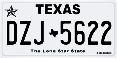 TX license plate DZJ5622