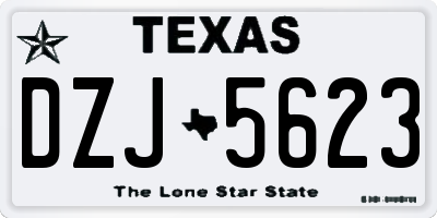 TX license plate DZJ5623