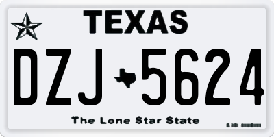 TX license plate DZJ5624