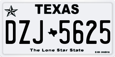 TX license plate DZJ5625