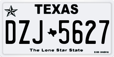 TX license plate DZJ5627